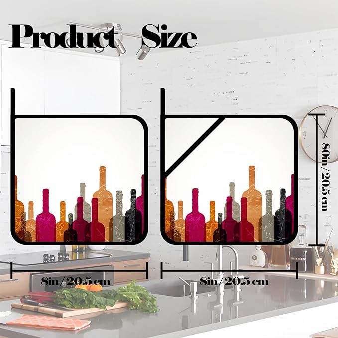 Colorful Abstract Wine Pot Holders Set of 2,Kitchen Heat Resistant Potholder for BBQ Cooking Baking,Food Hot Pad for Women Men