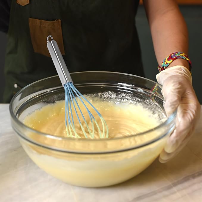 Cididu Set of 24 Silicone Whisk Bulk for Cooking, 10 In Wisking Tool Non Scratch, Flexible Rubber Whisks for Nonstick Pans, Kitchen Hand Whisk for Blending Beating Baking, BPA Free Dishwasher Safe