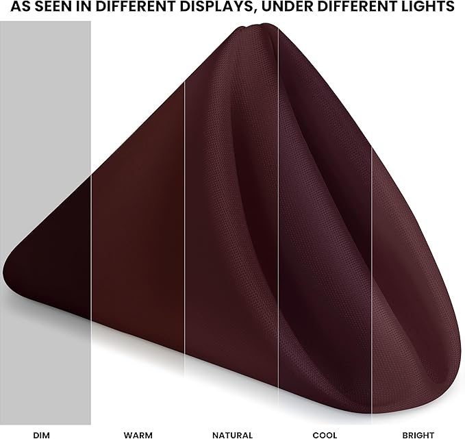 Utopia Home [24 Pack, Burgundy] Cloth Napkins 17x17 Inches, 100% Polyester Dinner Napkins with Hemmed Edges, Washable Napkins Ideal for Parties, Weddings and Dinners