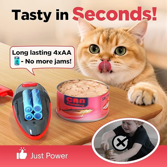 One Touch Electric Can Opener Fits Almost All Can Sizes for Seniors with Arthritis, Hand Held Battery Operated Can Opener with Smooth Edge, Food Safe Kitchen Gadgets Automatic Can Opener for Kitchen
