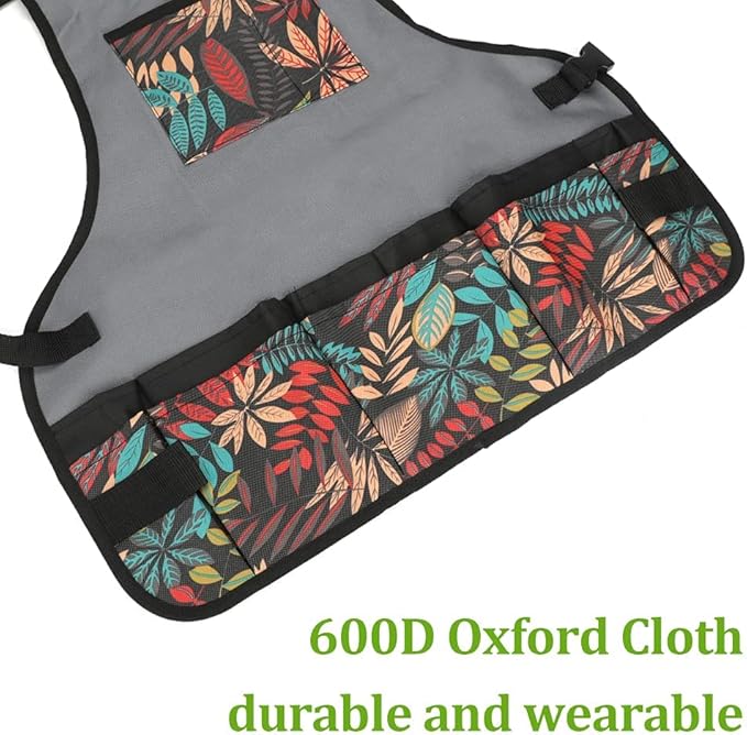 Laelr Garden Apron Oxford Cloth Work Apron With Pockets Adjustable Heavy Duty Tool Apron for Men & Women