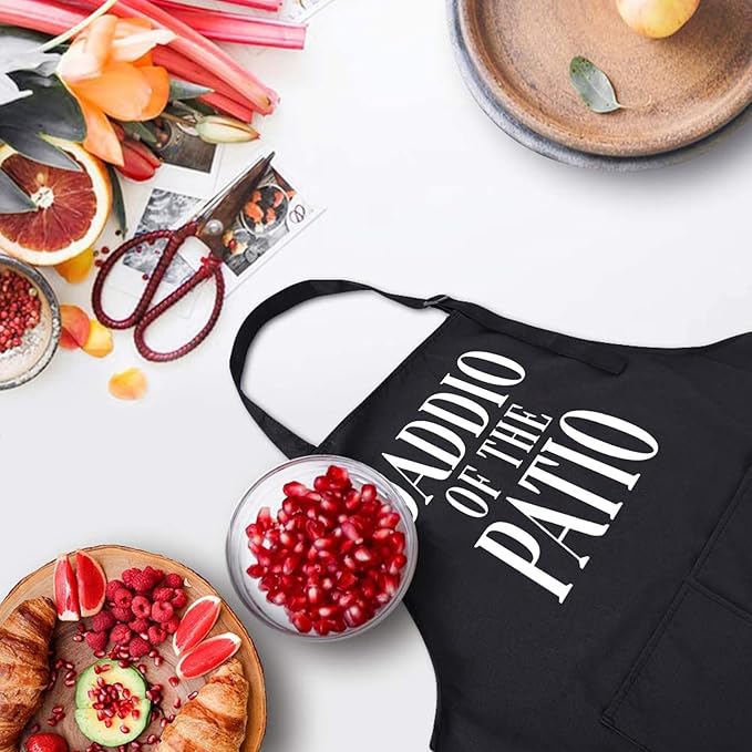 ZOORON Funny Cooking Chef Apron with Pockets BBQ Kitchen Work Aprons Birthday Father’s Day Grilling Gifts for Dad, Husband