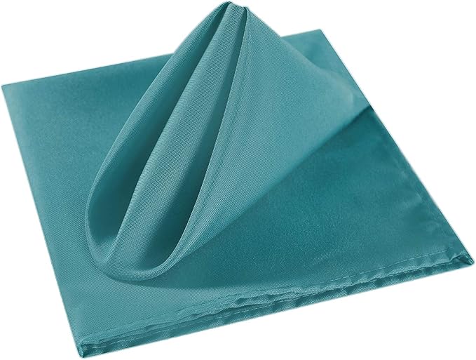 Cloth Napkins 20x20 inch Washable Polyester Dinner Napkins Soft Table Napkins for Wedding Party Dining Banquet(Teal,50PCS)