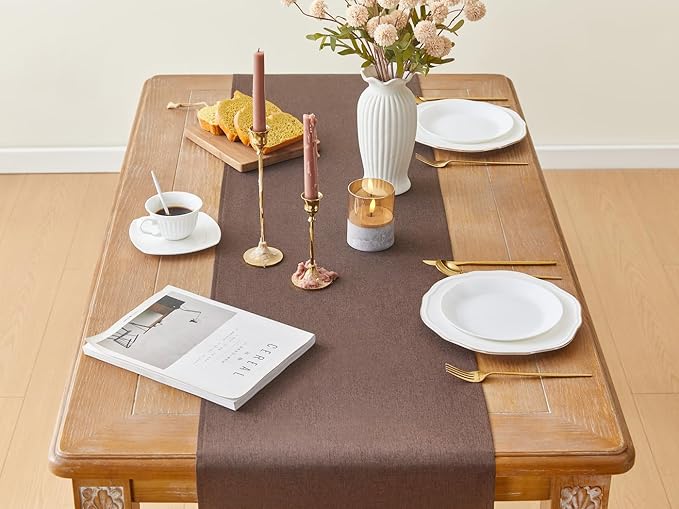 YATOJUZI Coffee Table Runner Seasonal Summer Autumn Kitchen Dining Coffee Table Decoration 55 Inches Long Waterproof Farmhouse Rustic Table Runner Home Wedding Party Decor 16x55Inch