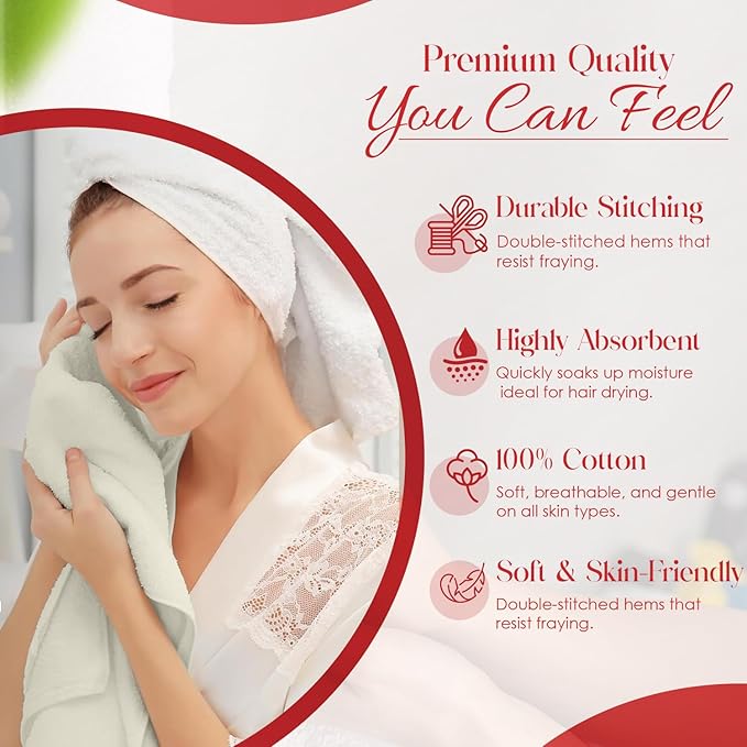 RIVERSIDE 6 Pack Premium Hand Towels Set, 16x28 inches, 100% Ring Spun Cotton, 600 GSM, Soft, Quick Dry and Highly Absorbent, Towels for Bathroom, Kitchen, Gym, Spa - Cannoli Cream