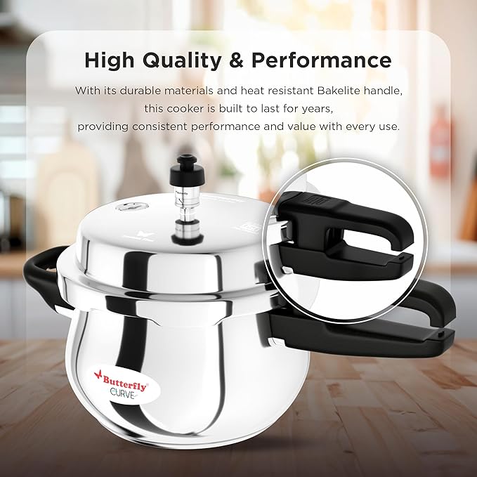 Butterfly Stainless Steel 3-Liter Curve Pressure Cooker