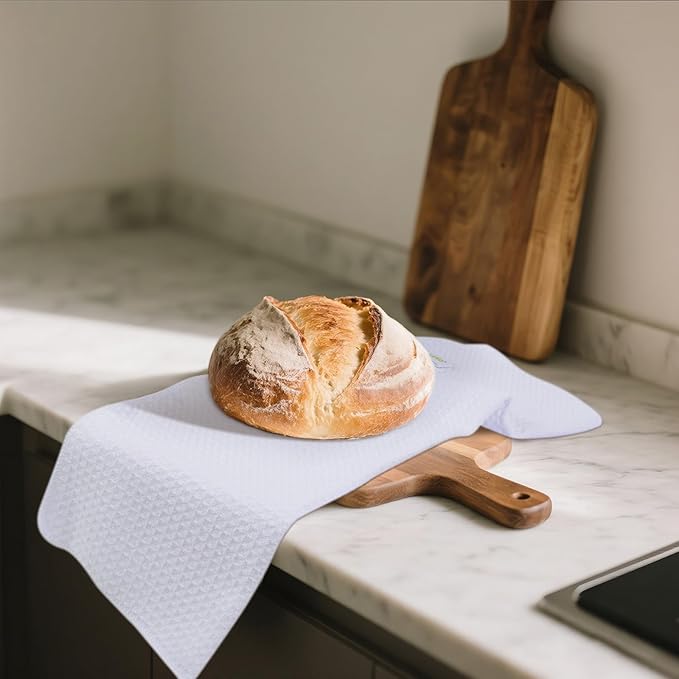 SINLAND Microfiber Kitchen Towel Premium Sublimation Blank Towels Fast Drying Tea Towel Polyester Dish Towels for Drying Dishes - 380gsm,16 Inch X 24 Inch 10 Pack White