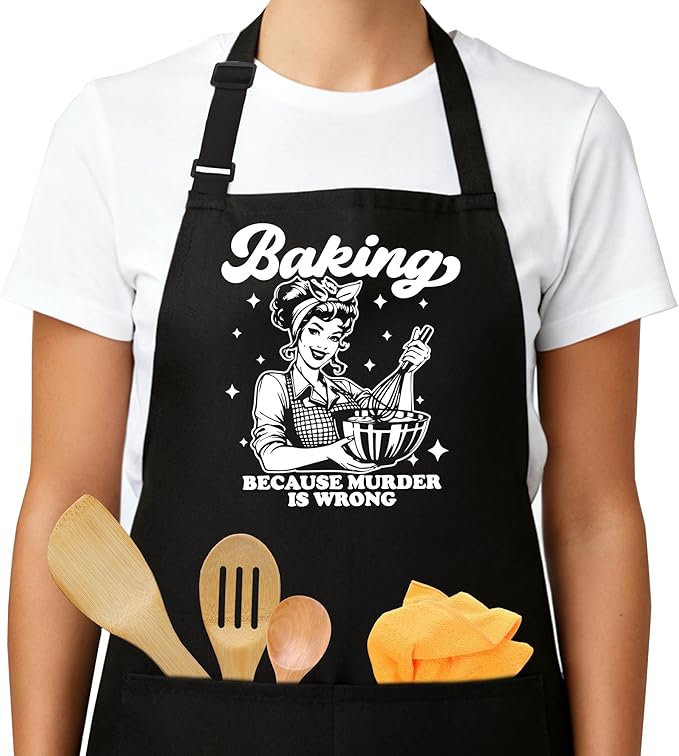Funny Aprons for Women - Baking Gift for Women, Mothers Day Christmas Birthday Gifts, Perfect for Cooking, Bartending