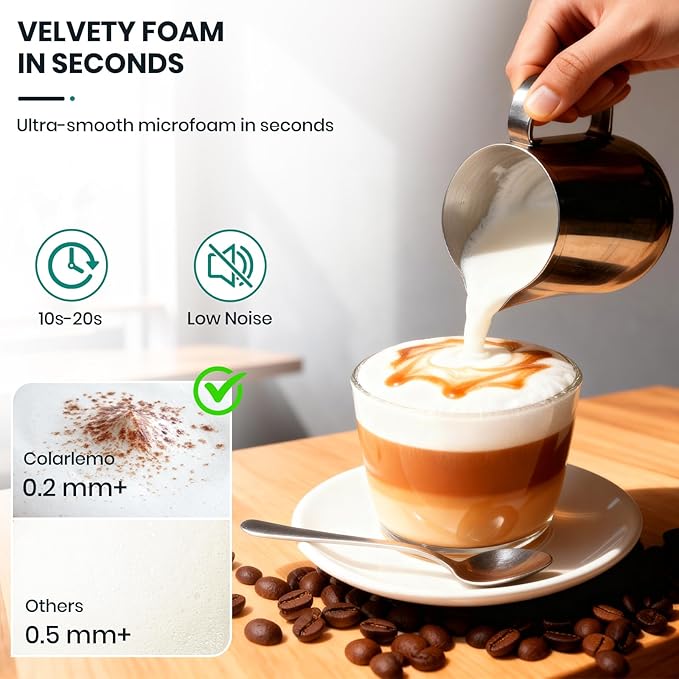 Colarlemo Milk Frother Handheld Rechargeable, Frother Wand Drink Mixer Electric Whisk for Coffee, Detachable With 3 Stainless Whisks, Hand Mixer for Lattes, Cappuccino, Matcha, Egg, No Stand, Red