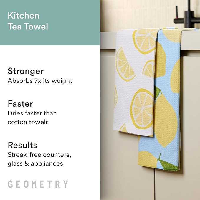GEOMETRY Spring Kitchen Towels - Quick Dry Microfiber Cloth Spring & Summer Dish Towels for Kitchen Drying - Premium Quick Dry Towel - Soft Flora, 18" x 30" - 2-Pack