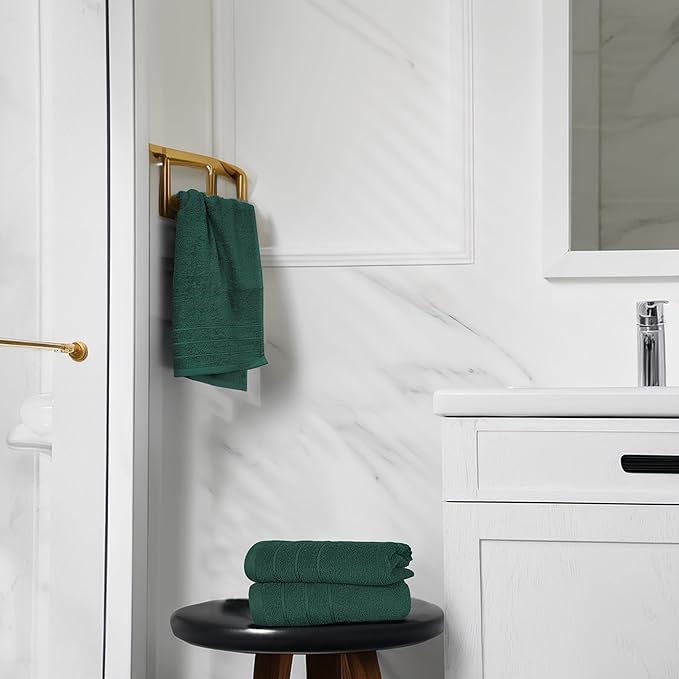 Tens Towels Pack of 6 Hand Towels, 100% Cotton, Lighter Weight, Quick to Dry, 16 x 28 Inches, Super Soft & Absorbent, Perfect for Bathroom & Kitchen (Hunter Green)