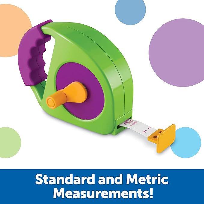 Learning Resources Simple Tape Measure - Kids Construction Toys, Preschool Activities, Pretend Play for Toddlers , Height Measurement Counting Tool, Fine Motor Skills, Homeschool