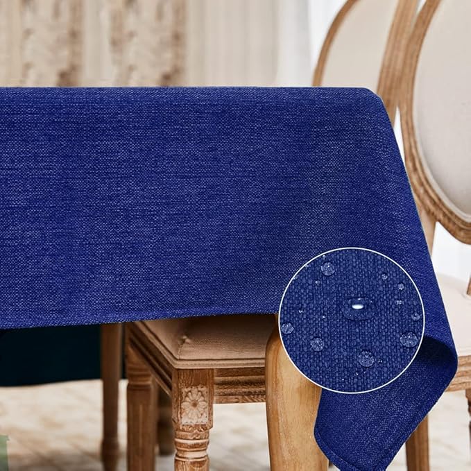 BALCONY & FALCON Rectangle Tablecloth Washable Wrinkle Resistant and Water Proof Table Cloth Decorative Linen Fabric Tablecloths for Dining Parties Kitchen Wedding and Outdoor Use (Royal Blue, 55x70)