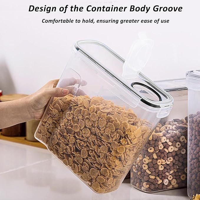 Cereal Containers Storage Set, 4 PCS Airtight Food Storage Container with Lids, BPA-Free Plastic Storage Containers for Cereal Rice Flour Sugar Dry Food (135.2 oz/4 Pcs)