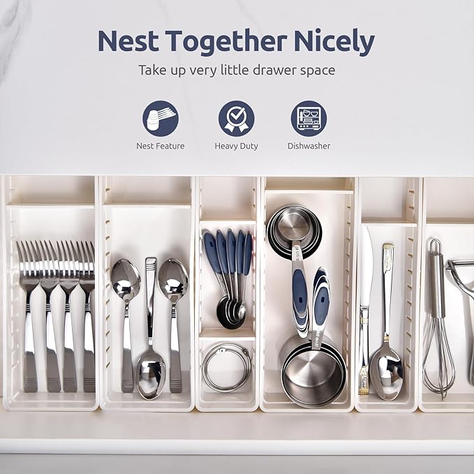U-Taste Measuring Cups and Spoons: Food Grade 18/8 Stainless Steel Metal Measure Cups and Spoons Set of 10, Upgraded Thickness Handle (Midnight Blue)