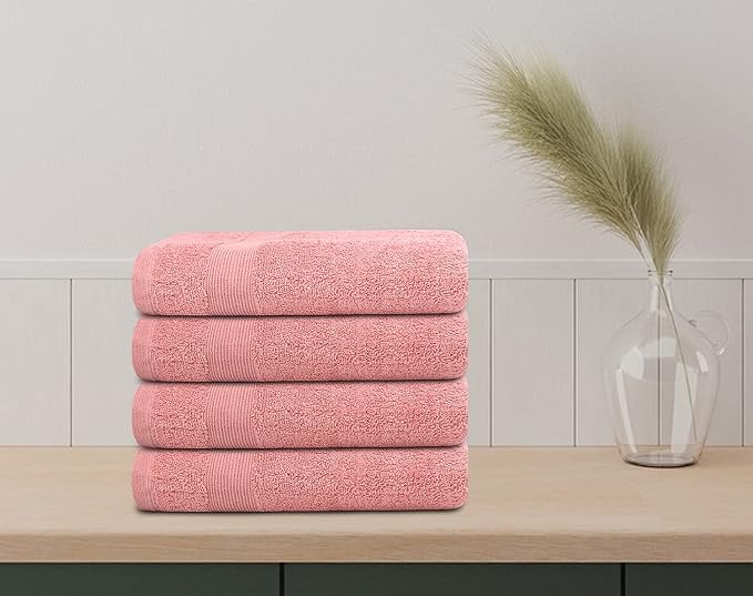 Premium Hand Towels Pack of 6 (16" x 30”) 100% Combed Ring Spun Cotton | Highly Absorbent Hand Towels Set | Ultra Soft for Home, Gym & Spa (Pink)