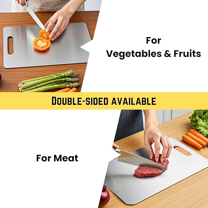Titanium Cutting Board, 100% Pure Titanium Cutting Boards for Kitchen – Non Stick, Food-Grade, Hygiene & Durability Chopping Mat, Double Sided Chopping Board, Dishwasher Safe (15 x 11 Inch)