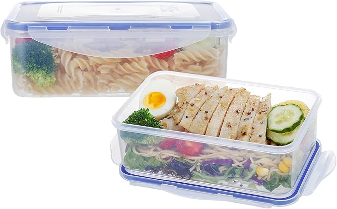 KIGI Reusable Meal Prep Containers with Lids, Airtight Food Storage Containers Set, Leak-proof for Food, Microwave, Freezer & Dishwasher Safe, 38.9Oz / 4.8 Cup, 4 Piece Set