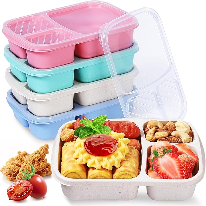 Lunch box meal prep containers snack containers-bento box food storage containers with lids snackle box container bento box adult salad container for lunch reusable for Work - Camping