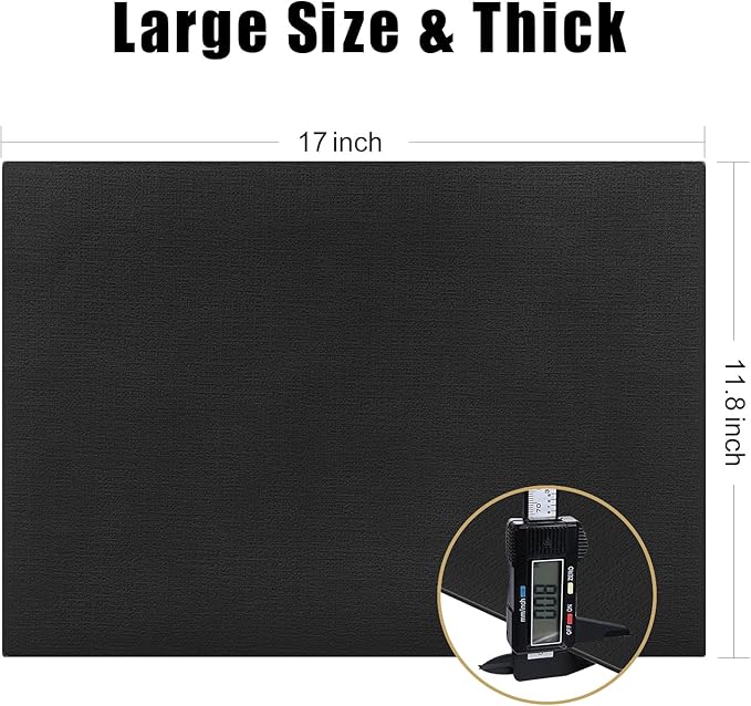 Homaxy Faux Leather Heat Resistant Placemats for Dining Table Set of 6, Waterproof Wipeable Washable PU Table Mats, Easy to Clean Anti-Slip Place Mats, 11.8" x 17", Black