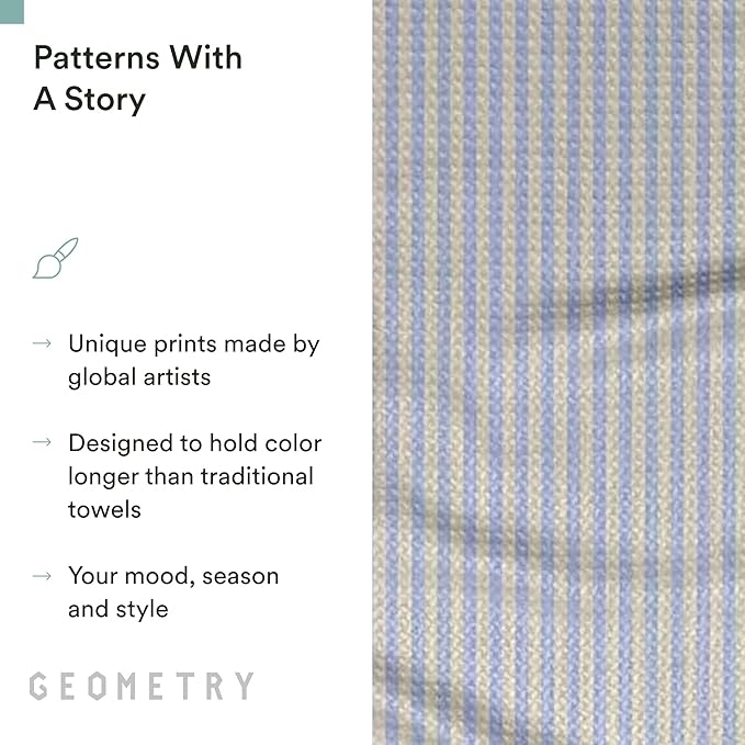 GEOMETRY Spring Kitchen Towels - Quick Dry Microfiber Cloth Spring & Summer Dish Towels for Kitchen Drying - Premium Quick Dry Towel - Cute Banana Lines, 18" x 30" - 1-Pack