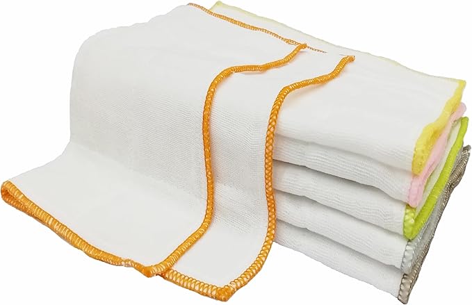 Mother-Earth 6 Pack Cotton Dish Cloths, Ultra Absorbent Quick-Drying Cleaning Cloths, Reusable and Eco-Friendly Dish Rags for Kitchen Use