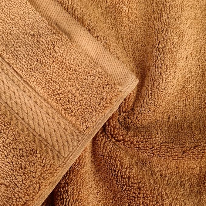 SUPERIOR Egyptian Cotton Pile 3 Piece Towel Set, Includes 1 Bath, 1 Hand, 1 Face Towel/Washcloth, Ultra Soft Luxury Towels, Thick Plush Essentials, Guest Bath, Spa, Hotel Bathroom, Rust
