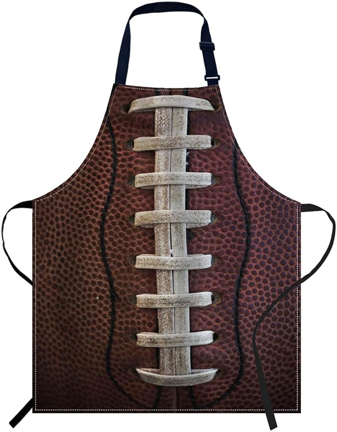 oFloral American Football Apron Unisex Adjustable Bib Apron Cooking Kitchen Chef Women Men Aprons for Home Kitchen, Restaurant,Coffee House,Shop,Garden