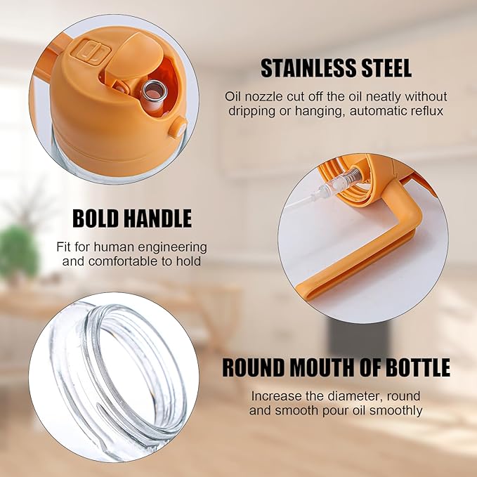 2 in 1 Oil Dispenser and Oil Sprayer,Oil Dispenser for Kitchen Spray,470ml Olive Oil Bottle,Cooking, Kitchen, Salad, Deep frying, Vinegar, Barbecue Spray Bottle (black)