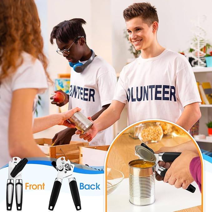 Gisafai 20 Pcs Manual Can Opener with Sharp Blade Smooth Edge Multifunctional Kitchen Gadget Handheld Openers Oversized Handheld Knob Can and Bottle Animals