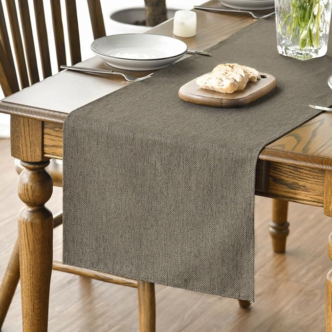 Artoid Mode Coffee Brown Table Runner, Seasonal Fall Washable Kitchen Dining Table Decoration for Home Party Decor 13x60 Inch