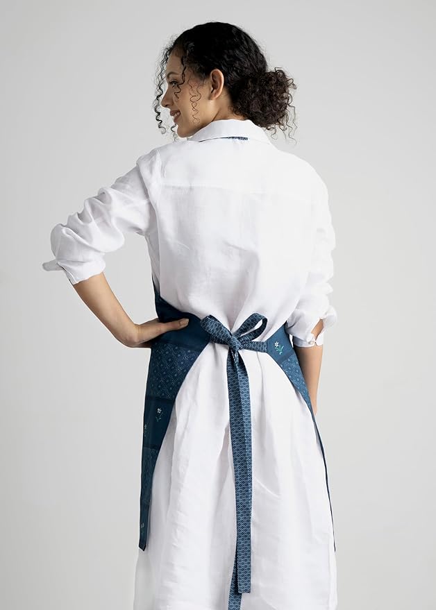 Maison d' Hermine 100% Cotton Apron for women with Pocket Kitchen Chef Apron for Men Cooking Mothers Day Gifts