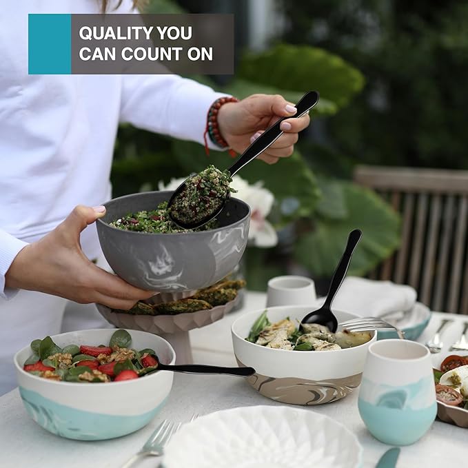 8.5" Black Plastic Serving Spoons for Buffet, Bulk 36 Count, Heavy Duty Disposable Spoon, Large Plastic Serving Utensils for Catering Supplies, Events, Party, Weddings & More – C&S Event Supply Co.