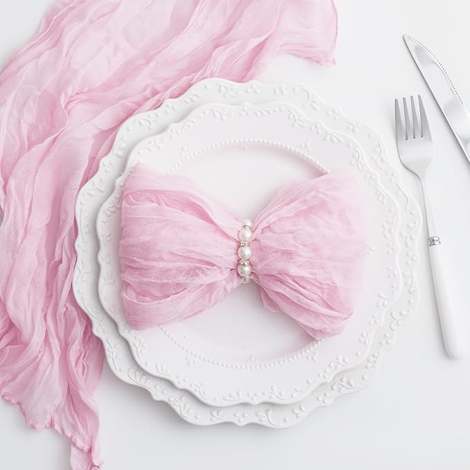 60 Pack Light Pink Cloth Napkins 21x21 Inches Light Pink Cheesecloth Napkins Set of 60 Washable Dinner Table Napkins for Wedding Summer Bridal Baby Shower Rustic Boho Cotton Gauze Party Table Decor