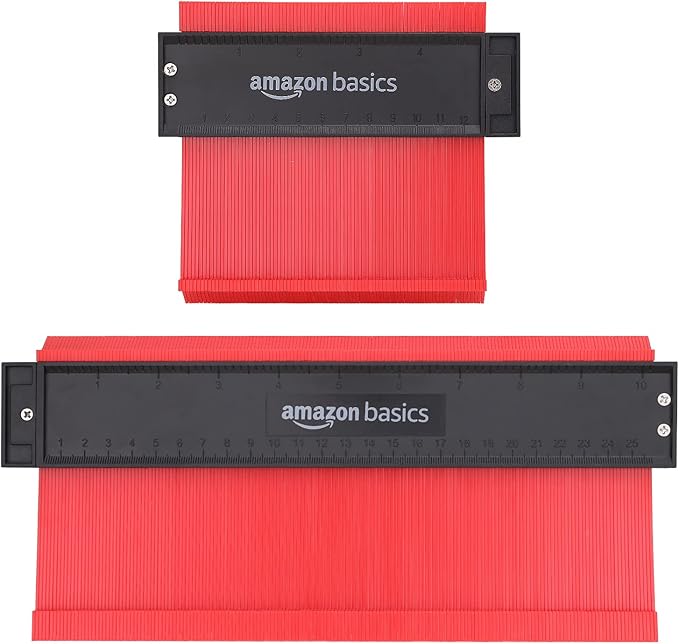 Amazon Basics Contour Gauge Set of 2, 5-inch and 10-inch Profile Tool, Shape Duplicator for Woodworking, Flooring and Molding, with Measuring Scale