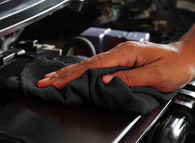 DAN RIVER Shop Towels, 50 Pack Commercial Use Black Terry Cloth Rags for Cleaning Cars & Household Surfaces – Well Absorbent, Reusable Cleaning Rags & Wash Clothes – Washable Towels