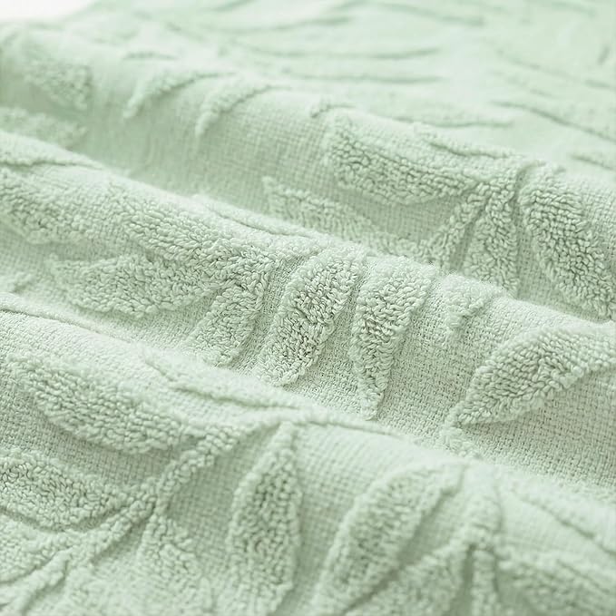 Artoid Mode Sage Green Soft Cotton Jacquard Leaves Spring Table Runner, Holiday Kitchen Dining Table Decoration for Home Party Decor 13x72 Inch