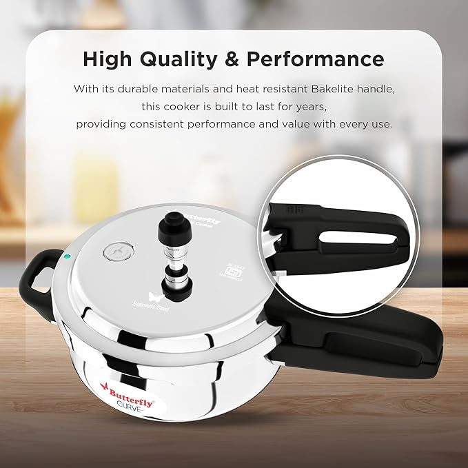 Butterfly Curve Stainless Steel Pressure Cooker - 2 Litres