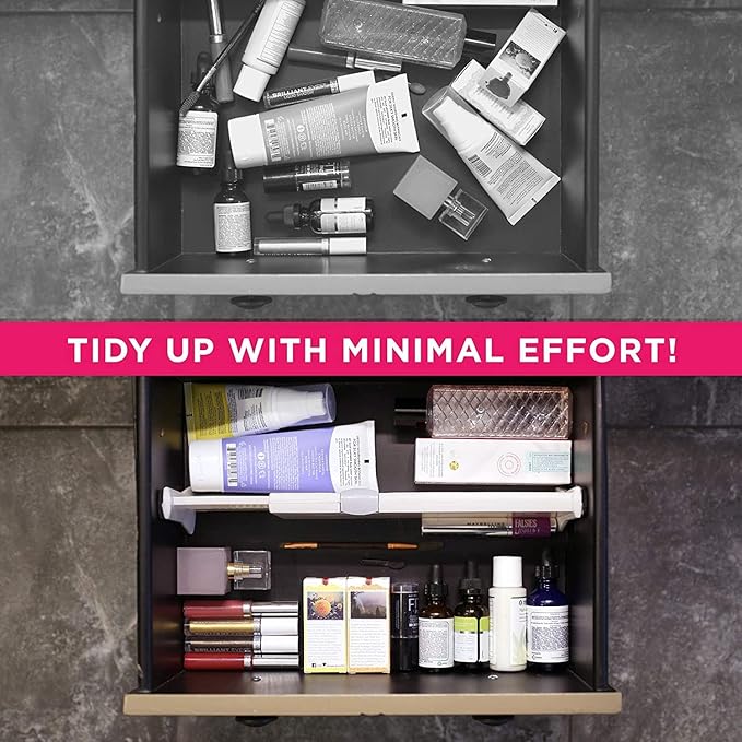 8 Drawer Organizer and Dividers, Organize Silverware and Utensils in Home Kitchen, Divider for Clothes in Bedroom Dresser, Designed to Not Snag Underwear and Bra Fabrics, Bathroom Storage Organizers