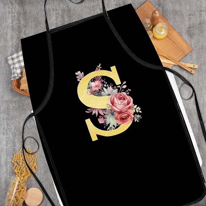 Monogrammed Aprons - A-Z Initial, Letter Aprons for Cooking and Baking