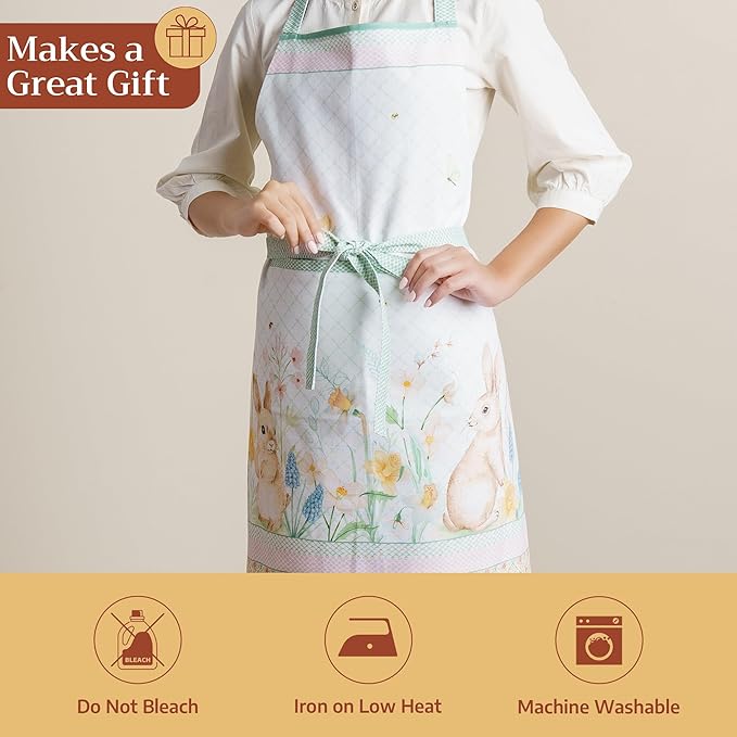 Maison d' Hermine 100% Cotton Apron for women with Pocket Kitchen Chef Apron for Men Cooking Mothers Day Gifts