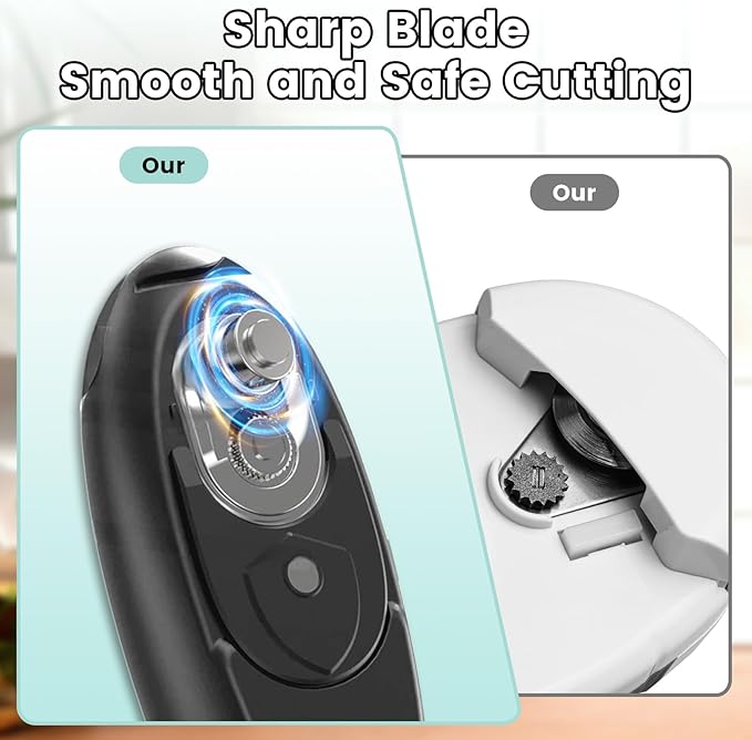 Electric Can Opener,One-Touch Safety Auto Can Opener,Smooth Edge,Hands Free Can Opener,Food Safety,Kitchen Gadgets,Battery Operated,Electric Can Opener for Seniors & Arthritis