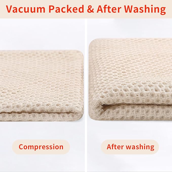 Homaxy 100% Cotton Kitchen Towels and Dishcloths Set, 12 x 12 Inches and 13 x 28 Inches, Set of 10 Bulk Kitchen Towels Set, Ultra Soft Absorbent Dish Cloths for Washing Dishes, Beige