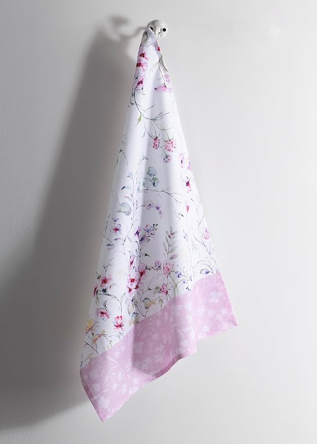 Maison d' Hermine Kitchen Towels Set of 3 100% Cotton 27.50" x 20" Reusable Cloth Tea Dish Towels Absorbent with Hanging Loop for Kitchen Gifts for Mothers Day Spring/Summer (Summer Floral)
