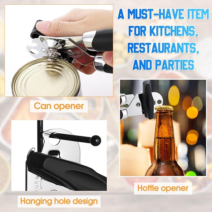 Gisafai 30 Pcs Manual Can Opener with Sharp Blade Smooth Edge Multifunctional Kitchen Gadget Handheld Openers Oversized Handheld Knob Can and Bottle Animals