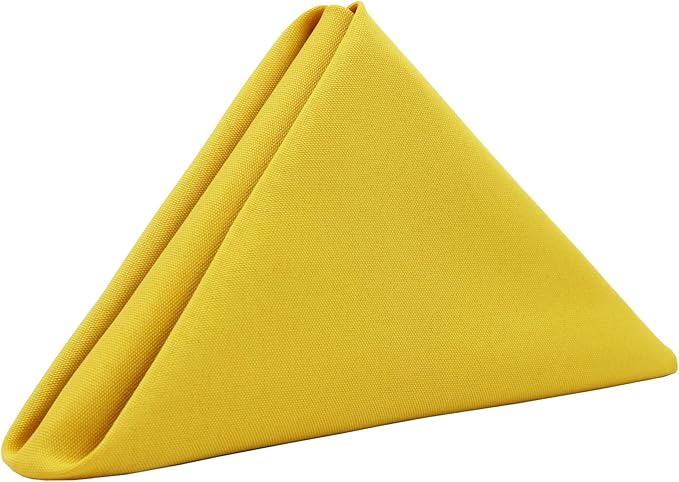 Your Chair Covers Cloth Polyester Napkins, 20 x 20 Inch, Washable Dinner Fabric Linen Napkins with Hemmed Edges for Restaurant, Wedding and Holiday Pack of 10 (Canarry Yellow)
