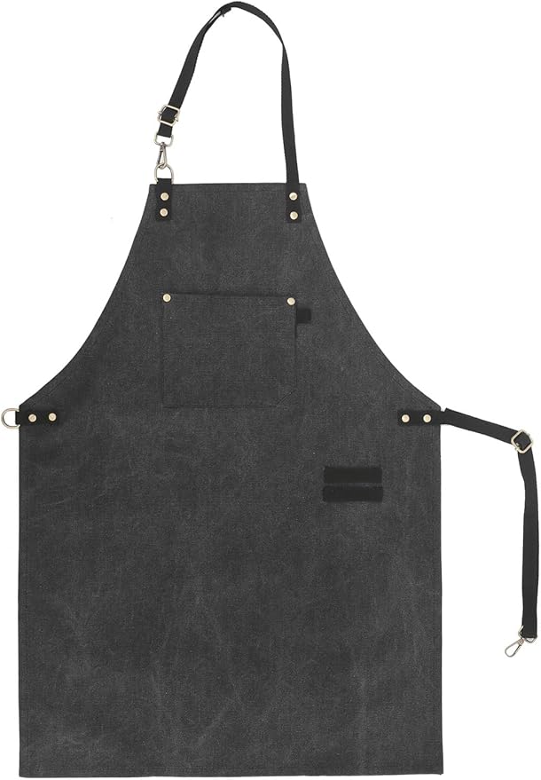 No-Tie Canvas Apron Heavy-Duty 16OZ Work Apron with Front Pocket Extra Long Straps Adjustable M–XXL
