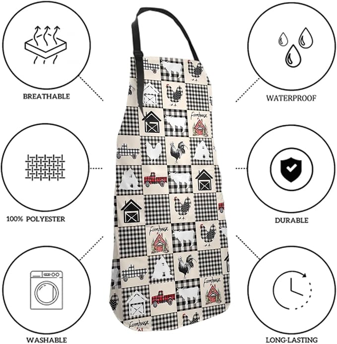 Imiss Waterproof Stain-Resistant Cooking Chef Aprons for Grill BBQ Baking 27 X 31 Inch