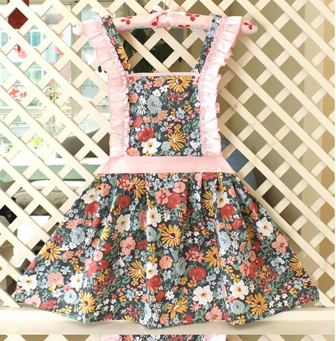 CRB Fashion Kids Cooking Baking Apron | Toddler, Little Girls, Cute Kitchen Chef Aprons