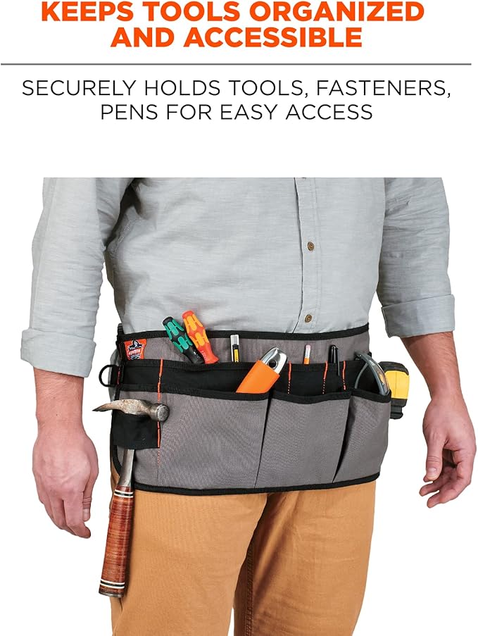 Ergodyne Arsenal 5707 Tool Work Waist Apron, 14-Pockets, Gray